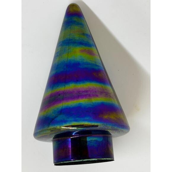 Vintage Peacock Iridescent Blown Glass Tree - Picture 4 of 10